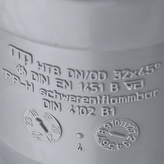 Отвод 45º для труб 32 мм Ostendorf HTВ