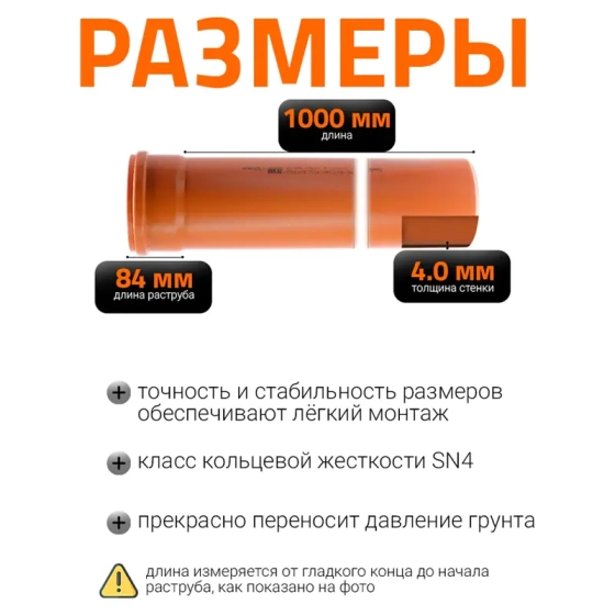 Труба для наружной канализации 160х1000 мм Ostendorf KGEM