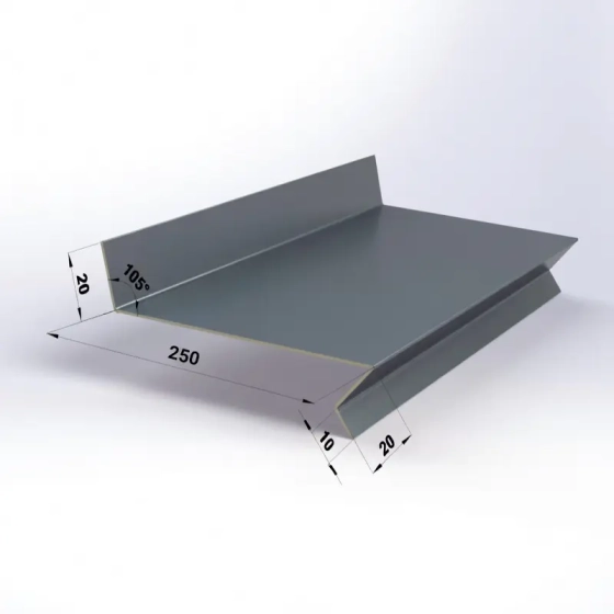 Отлив оконный (цокольный) 250х2000 мм (RAL 7024, серый)