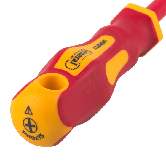 Отвертка диэлектрическая PH0x75 General 1000V (901007)