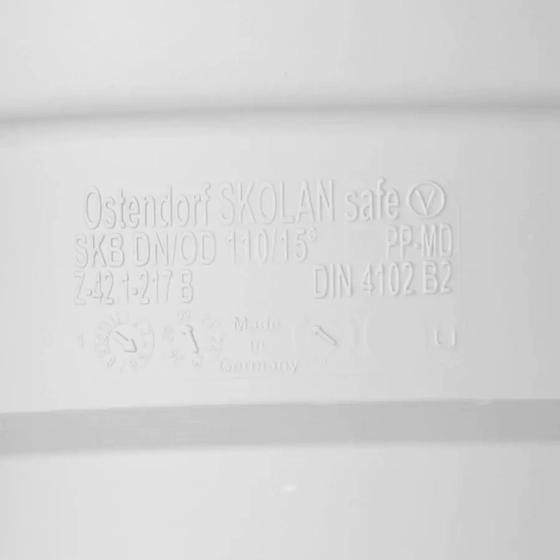 Отвод для бесшумной канализации 15º (110 мм) Ostendorf Skolan