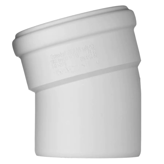 Отвод для бесшумной канализации 15º (110 мм) Ostendorf Skolan
