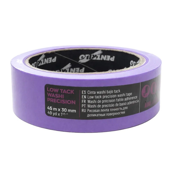 Лента малярная деликатная Pentrilo Washi 30 мм х 45 м (сиреневая) 08268