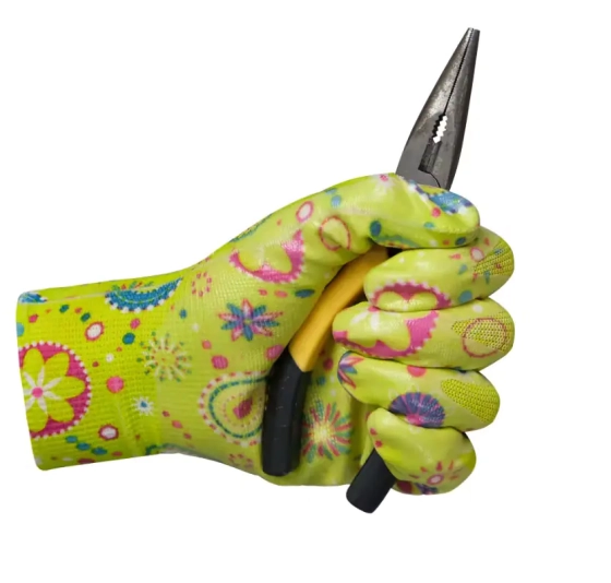 Перчатки садовые нейлон. с нитрил. покрытием (цвет в ассортименте) 8 р-р