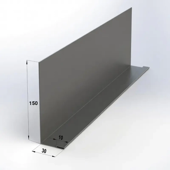Лобовая планка 150х30х2000 мм (RAL 7024, серый)