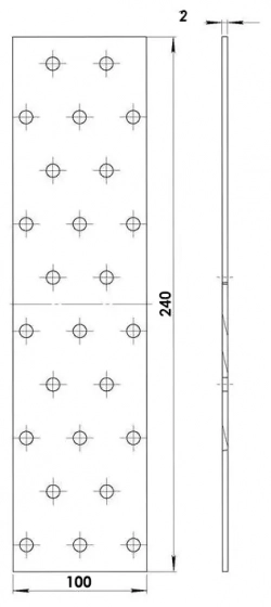 Пластина соединительная PS 100х240х2 мм