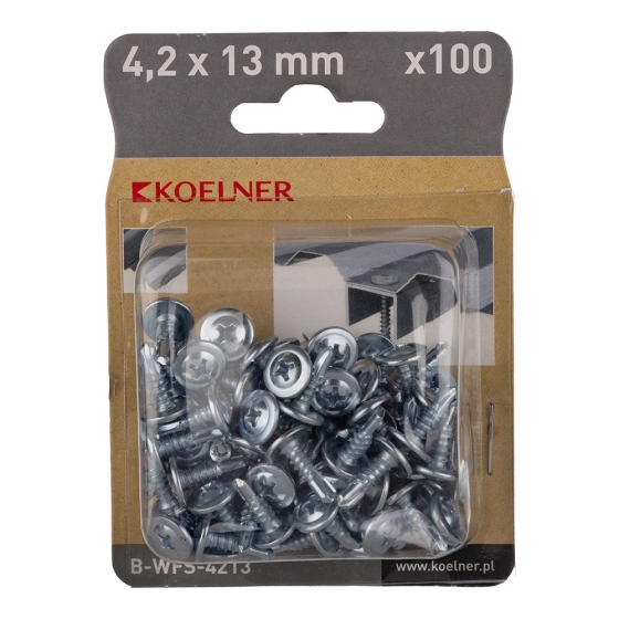 Саморез с прессшайбой KOELNER 4,2x13 со сверлом (100 шт)
