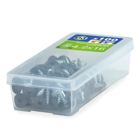 Саморез с прессшайбой 4,2x16 острый RAL 7024 ЕКТ B009351 100 шт