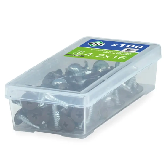 Саморез с прессшайбой 4,2x16 со сверлом RAL 8017 ЕКТ B007930 100 шт