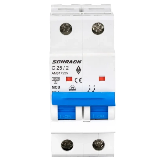 Автоматический выключатель SCHRACK AM 6kA 2P 25А тип С