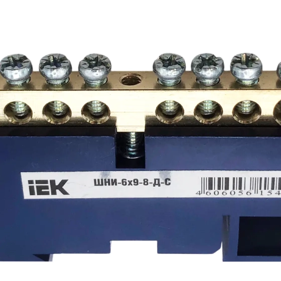 Шина N "ноль" на DIN-изол. 8 мест. ШНИ-6х9-8-Д-С IEK