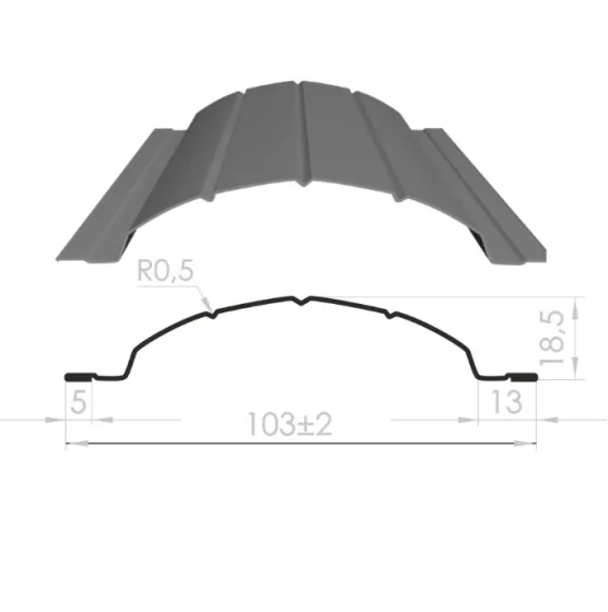 Штакетник металл. Рубин 103 мм Золотой дуб 1,7 м. РБ.