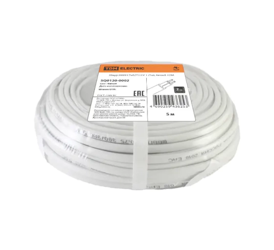 Провод ШВВП 2х0,75 ГОСТ TDM, 5 м