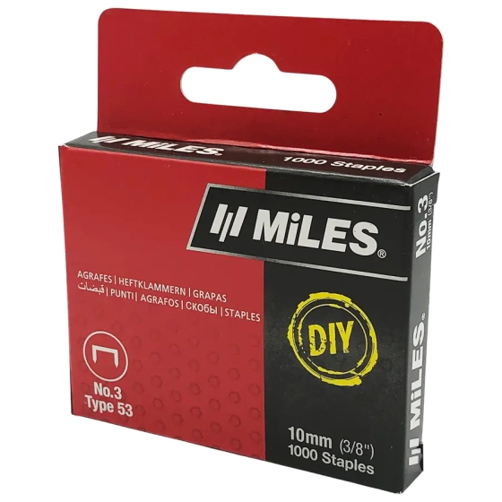 Скобы для степлера Miles №3, 10 мм, 1000 шт