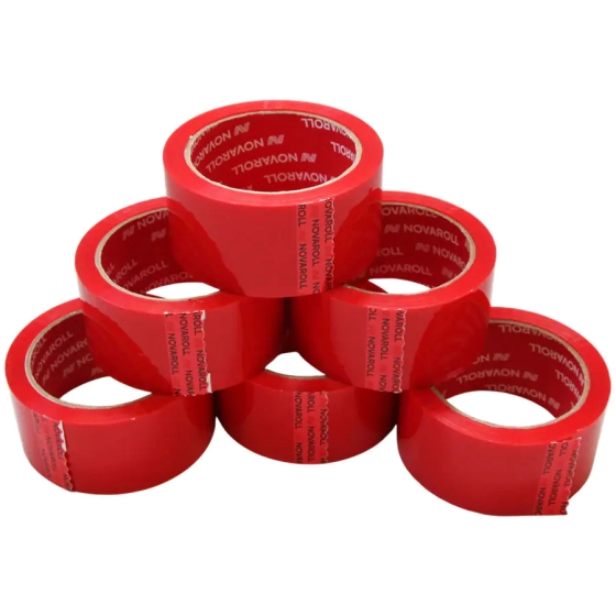 Скотч упаковочный 48 мм х 66 м (красный)
