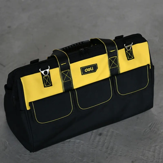 Сумка для инструментов Deli YS EDL430113 14 карманов 310х170х220 мм черно-желтая