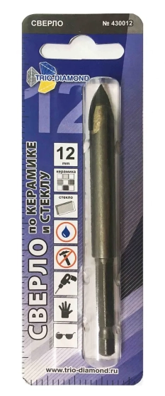 Сверло по керамике и стеклу 12 мм Trio-Diamond (430012)