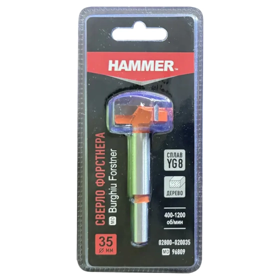 Сверло Форстнера твердосплавное 35 мм HAMMER (02800-020035)