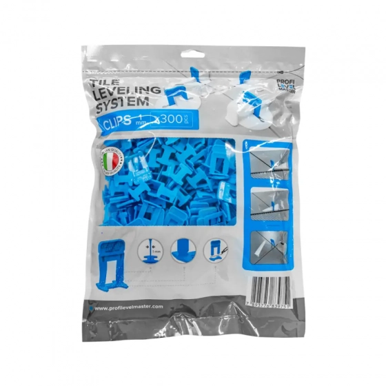 Зажим Profi Level Master LONG 1 мм СВП 300 шт синий