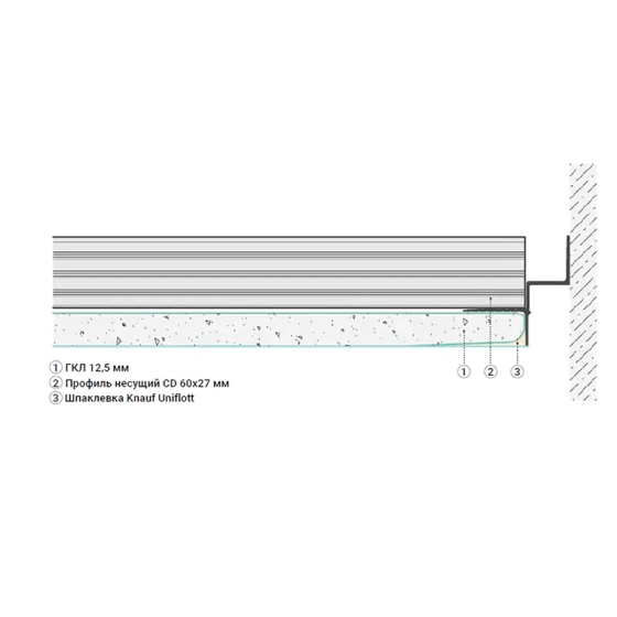 Теневой профиль Profiling 01 для гипсокартона 12,5 мм (2 м)