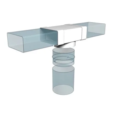 Тройник воздуховода плоский 204х60/100 мм 620ТФ10П