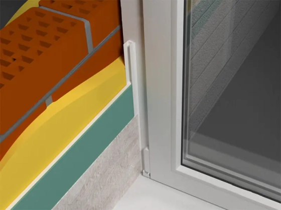 Торцевой ПВХ профиль "с пыльником" для гипсокартона 12,5 мм (3 м)