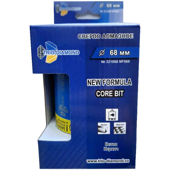 Коронка алмазная 68 мм со сверлом по бетону Trio-Diamond New Formula NF068