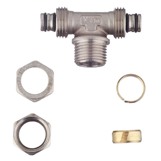 Тройник обжимной Valtec 16х1/2" НР