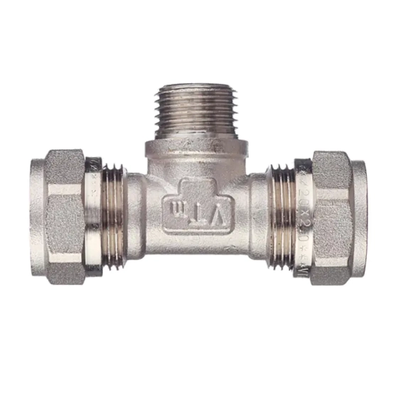 Тройник обжимной Valtec 20х1/2" НР