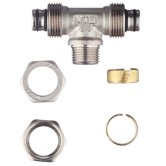 Тройник обжимной Valtec 20х1/2" НР