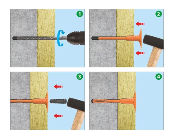 Дюбель для теплоизоляции 8х200 с термоголовкой DT-8T ЕКТ VE012413 200 шт
