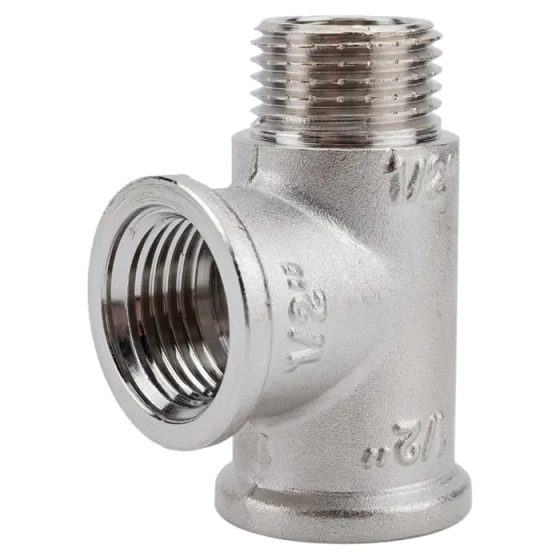 Тройник Valtec с переходом на нар. р. 1/2" нар.-вн.-вн.