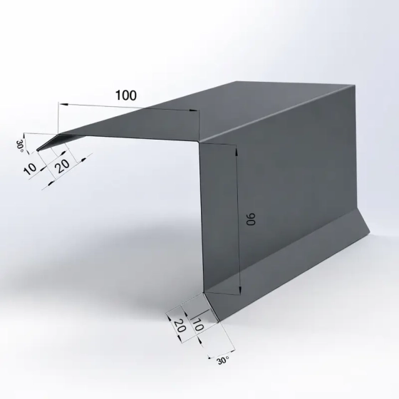Ветровая планка на шифер 100х90х2000 мм RAL 7024 (серый)