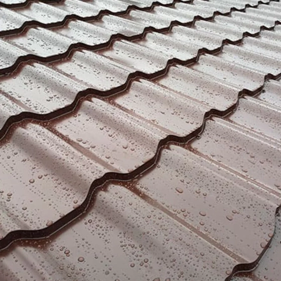 Модульная металлочерепица "Вилейская волна" 0,45 мм, RAL8017