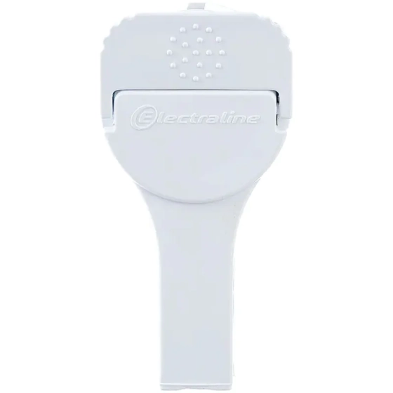 Вилка штепсельная угловая с/з 16А Electraline 55043 (белый, пластик)