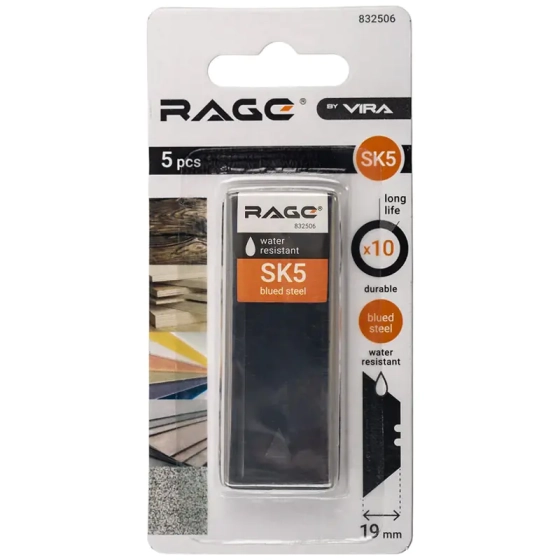 Лезвия для ножа трапециевидные, вороненые 5 шт VIRA 832506