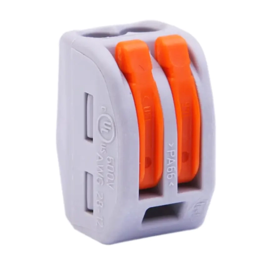 Клемма строительно-монтажная многоразовая 2 отверстия Wago 222-412