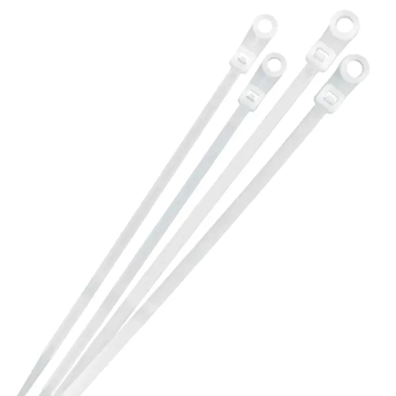 Хомут-стяжка с отверстием 200х4,3 мм Navigator белый (100 шт)