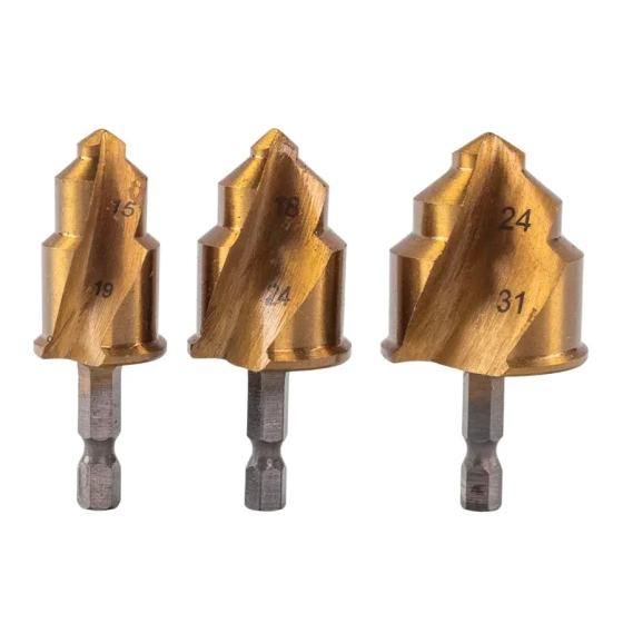 Набор ступенчатых спиральных сверл для PP труб VIRA (551404)