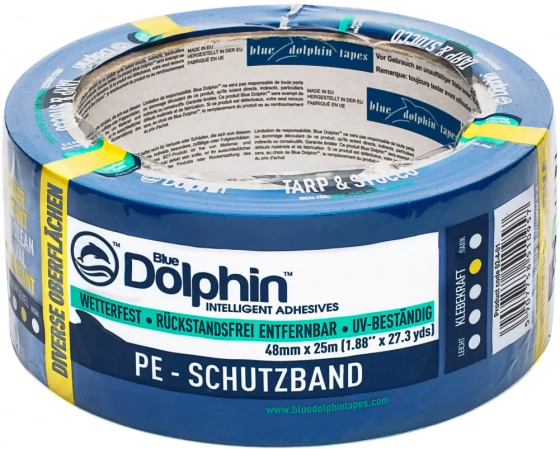 Лента малярная ПВХ голубая Blue Dolphin 50м х 48мм. Польша.