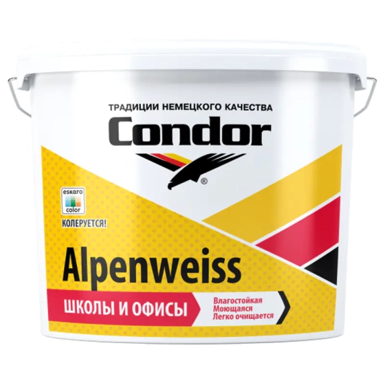 Краска Condor Alpenweiss влагостойкая (База А) 10 л