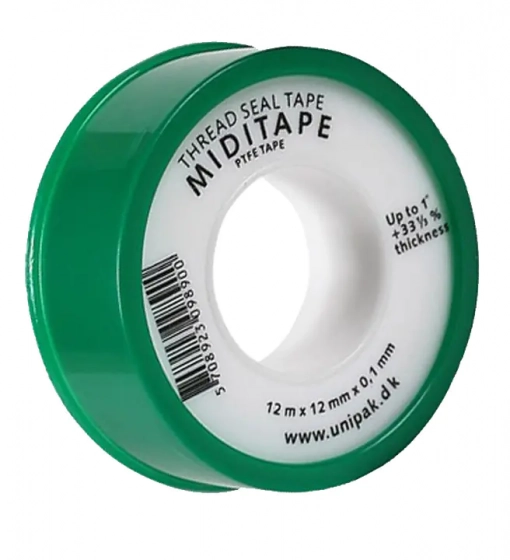 Фум-лента Unipak MIDITAPE 12мм х 0,1мм х 13,2м. Дания.