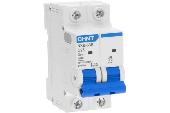 Автоматический выключатель CHINT NXB-63S 2P 25А 4,5kA тип C