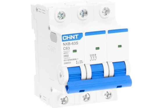 Автоматический выключатель CHINT NXB-63S 3P 63А 4,5kA тип C