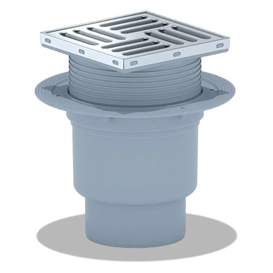 Трап для душа АНИ пласт вертикальный регулируемый 105x105/110 (TA1712)