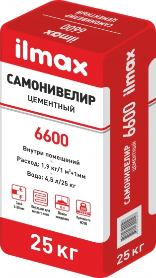 Самонивелир цементный ilmax 6600. РБ. 25 кг.