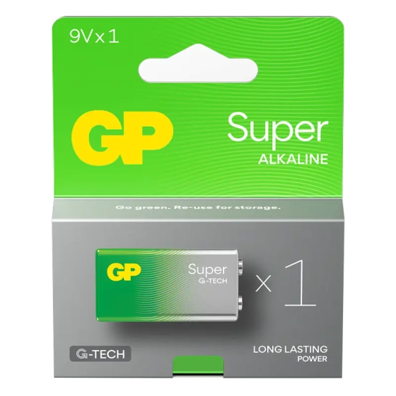 Батарейка 9V. GP Super 6LR61/1604AETA21. Китай.