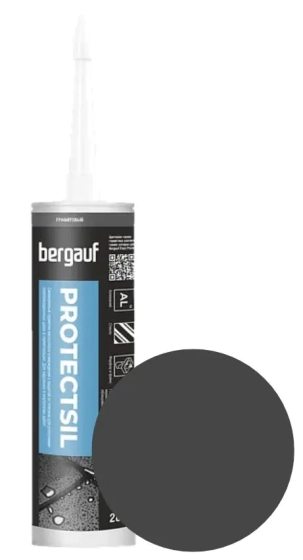 Герметик силиконовый Bergauf Protectsil. 280 мл. Графит. Турция.