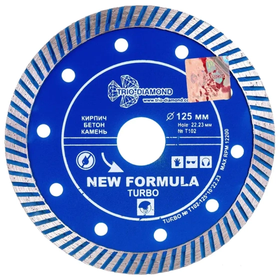 Диск алмазный отрезной Турбо New Formula 125 х 22,23 мм Trio-diamond T102