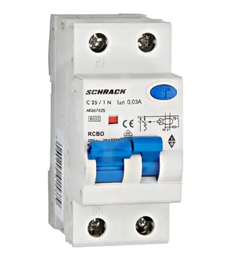 Дифференциальный автомат SCHRACK AK 6кА 1P+N С 25A/30mA тип A. Австрия.